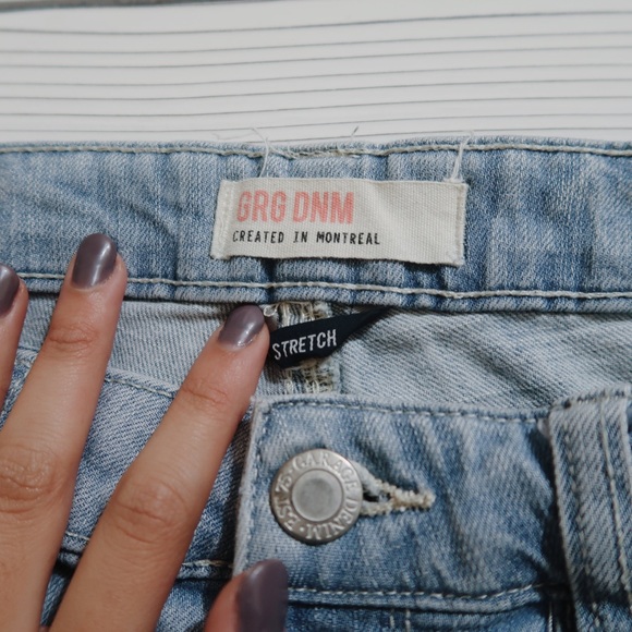 Washed Faded White Light Pastel Blue Jean Shorts - Picture 5 of 7